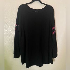 Torrid Black Soft Sweatshirt With Pink Sequins Stripes Size 1